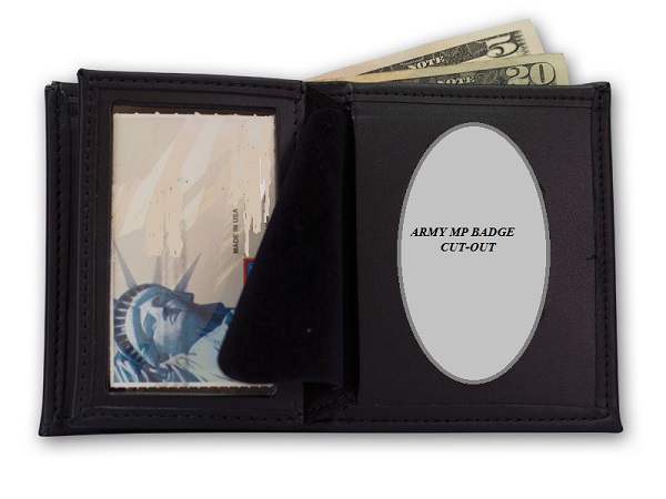 MP HIDDEN BADGE WALLET w/MONEY POCKET, 5 CC SLOTS & FLIPPING ID