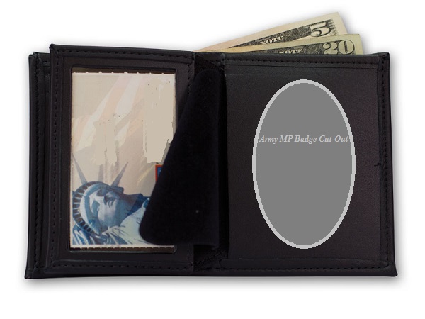 MP HIDDEN BADGE WALLET w/MONEY INSERT, 5 CC SLOTS & FLIPPING ID Size 2 3/8" X 3 3/4" - Click Image to Close