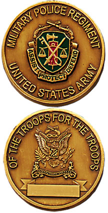 ARMY MP REGIMENT U.S. COIN (Solid Bronze!) - Click Image to Close