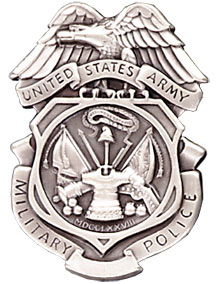 ARMY MILITARY POLICE BADGE FULL SIZE -SILVER OX (Subdued Finish) - IN STOCK - ENGRAVING AVAILABE - Click Image to Close