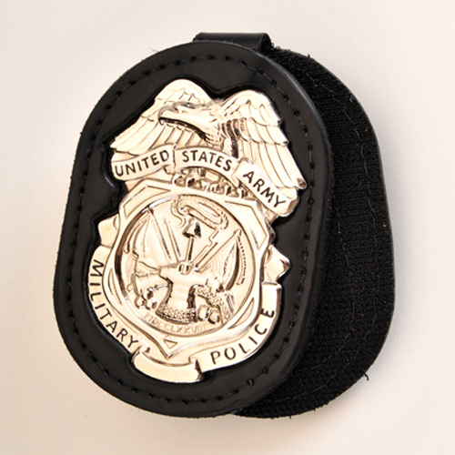ARMY MILITARY POLICE INVESTIGATORS MPI BADGE HOLDER with NICKEL Badge (Shiny Finish) - Click Image to Close