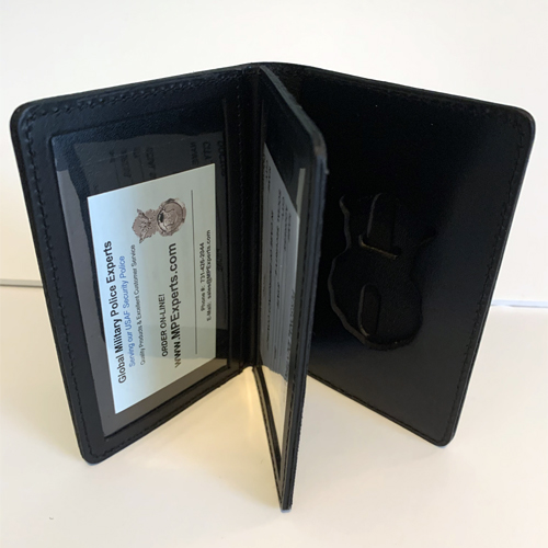 USAF SP CRED/CASE with USAF Security POLICE BADGE with 2 ID Windows: 3" X 5" - Used by INVESTIGATORS