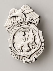 Army MP Nickel Badge -LASER ENGRAVED! Read Details