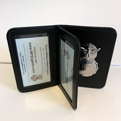 USAF SF RECESSED BADGE ID CASE WITH USAF SECURITY POLICE BADGE
