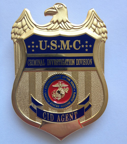 U.S. MARINE CORPS MP BADGE - Iwo Jima Seal - CONTROLLED ITEM - MADE IN USA!