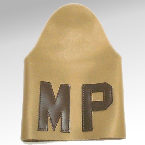 ARMY MP BRASSARD - Leather - BLACK WITH WHITE MP LETTERING